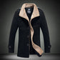 Jacket Men Fleece Plus Velvet Thick Warm Coat Mens Slim Fit Trench Overcoat Male Outdoor Windproof Jackets Long Outwear