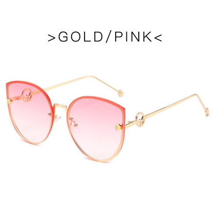 Classic Cat Eye Sunglasses New Fashion Shades Sun Glasses For Women Retro Metal Feminine Glasses