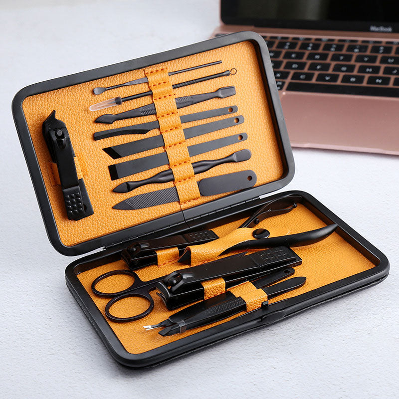 15pcs/Set Stainless Steel Nail Clipper Kit Professional Pedicure Scissors Tweezer Knife Ear Pick Manicure Set Nail Art Tools
