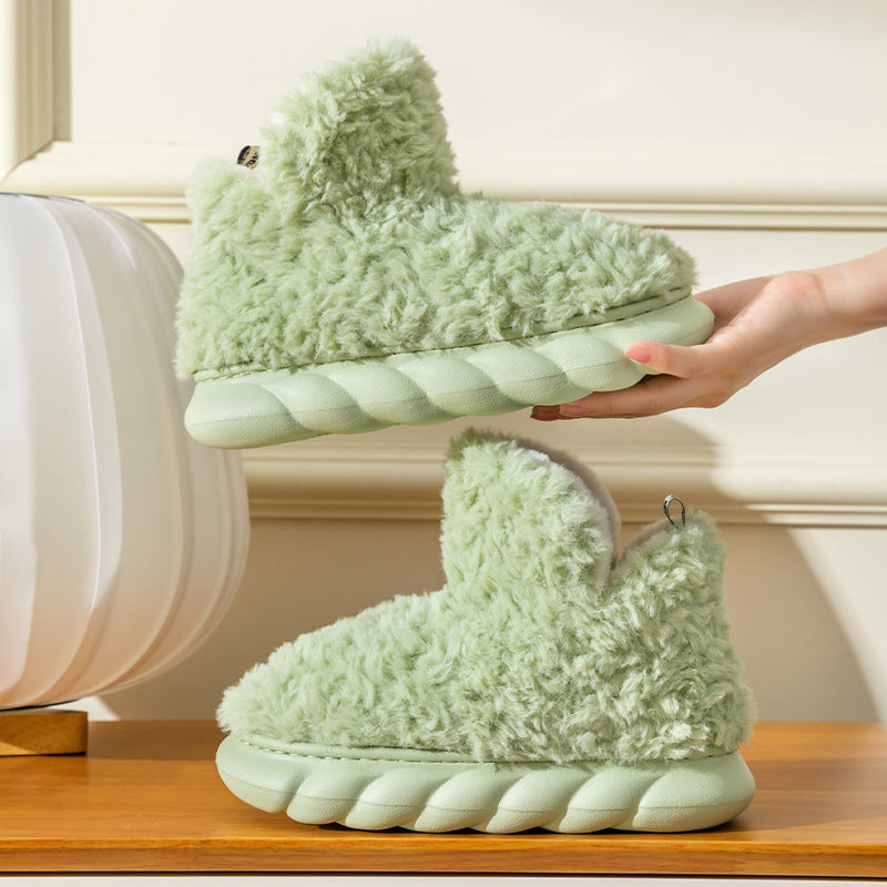 Winter Package Heeled Waterproof Home Indoor And Outdoor Wear Cute High Helper Cotton Slippers