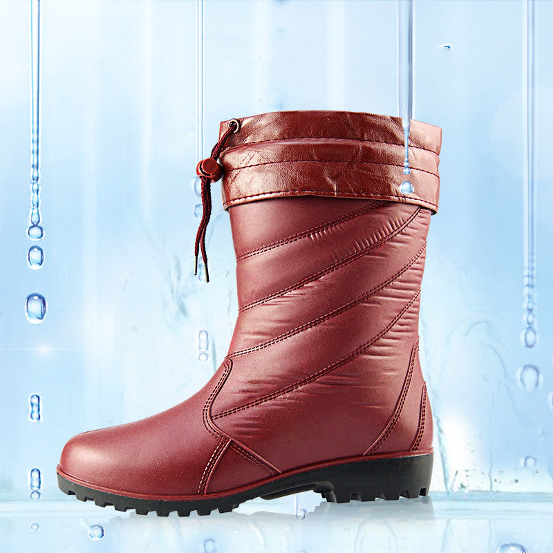 Boots Waterproof Shoes Rubber Shoes Women Warm Rain Boots